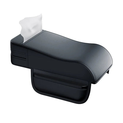 Luxury Universal Car Armrest with Built-in Tissue Holder – 💯Premium Leather Quality